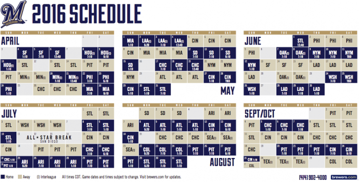 espn brewers schedule